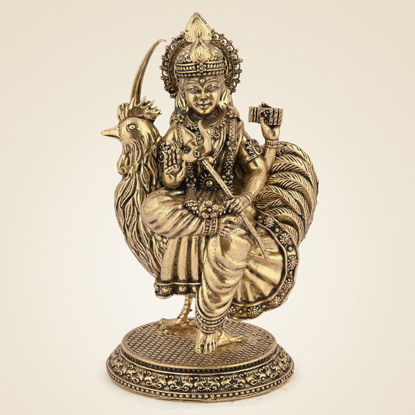 Bahuchar Mata Idol – 3.75" Handmade Pure Brass Murti Lightweight Artisan