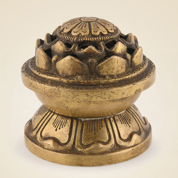Pure Brass Gugal Dani 3.5''– Handcrafted Loban Burner for Pooja & Air Purification