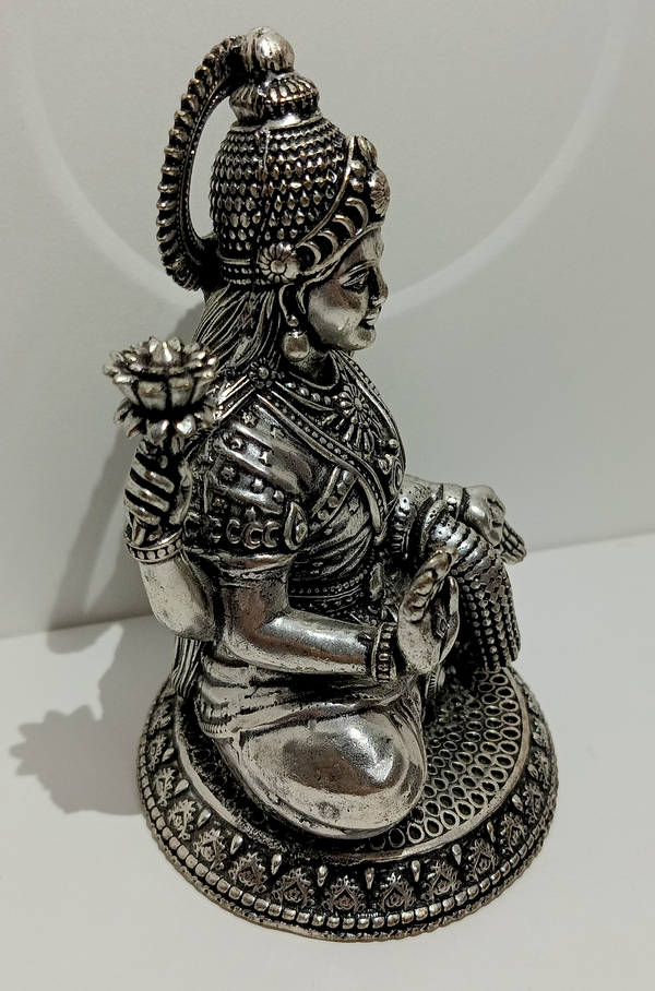 Silver Plated Goddess Lakshmi Idol